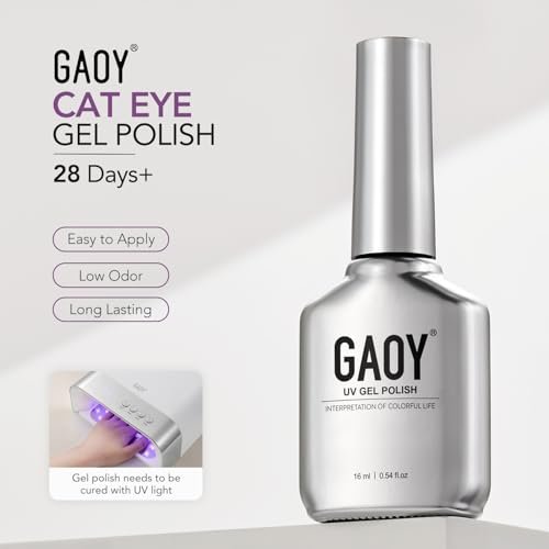 GAOY Blue Purple Cat Eye Gel Nail Polish - 16ml Holographic Glitter Gel with Magnet, Reflective Translucent UV Light Cure, 4426 Dreamy Purple - görsel 12