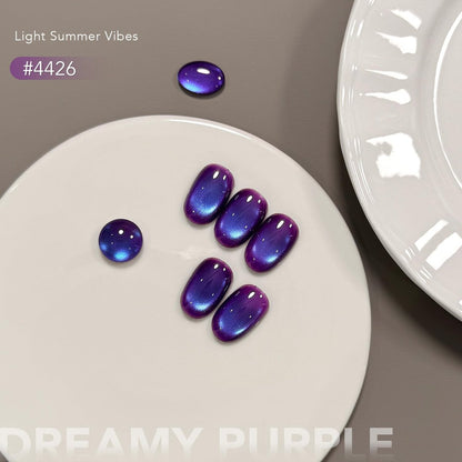 GAOY Blue Purple Cat Eye Gel Nail Polish - 16ml Holographic Glitter Gel with Magnet, Reflective Translucent UV Light Cure, 4426 Dreamy Purple