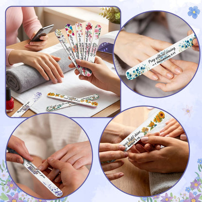 52-Piece Christian Bible Verse Nail Files Bulk Gift Bags for Women – Religious Emery Boards for Natural Nail Care, Holiday Exchange Goodie Bag Stuffers, Christmas Easter Birthday Party Favors Avelisse