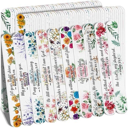 52-Piece Christian Bible Verse Nail Files Bulk Gift Bags for Women – Religious Emery Boards for Natural Nail Care, Holiday Exchange Goodie Bag Stuffers, Christmas Easter Birthday Party Favors Avelisse