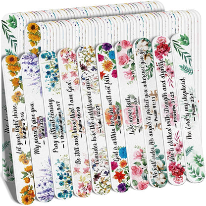52-Piece Christian Bible Verse Nail Files Bulk Gift Bags for Women – Religious Emery Boards for Natural Nail Care, Holiday Exchange Goodie Bag Stuffers, Christmas Easter Birthday Party Favors Avelisse