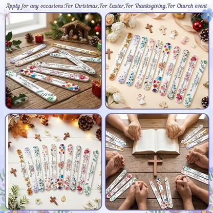 52-Piece Christian Bible Verse Nail Files Bulk Gift Bags for Women – Religious Emery Boards for Natural Nail Care, Holiday Exchange Goodie Bag Stuffers, Christmas Easter Birthday Party Favors Avelisse