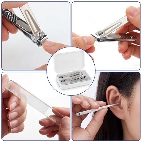 TICLIPP Heavy-Duty Stainless Steel Toenail Clippers Set with Built-in File – Precision Nail Cutter for Thick Nails, Seniors, Men & Women - görsel 12