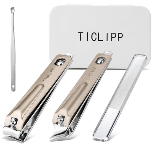 TICLIPP Heavy-Duty Stainless Steel Toenail Clippers Set with Built-in File – Precision Nail Cutter for Thick Nails, Seniors, Men & Women - görsel 2
