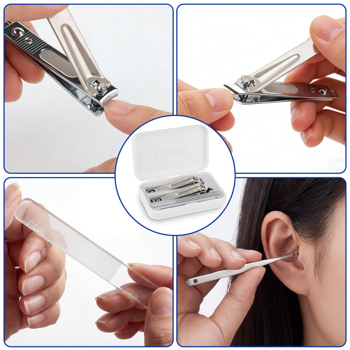 TICLIPP Heavy-Duty Stainless Steel Toenail Clippers Set with Built-in File – Precision Nail Cutter for Thick Nails, Seniors, Men & Women - görsel 11