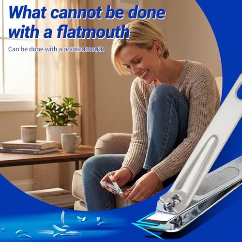 TICLIPP Heavy-Duty Stainless Steel Toenail Clippers Set with Built-in File – Precision Nail Cutter for Thick Nails, Seniors, Men & Women - görsel 8