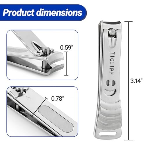 TICLIPP Ultra Sharp Precision Nail Clippers for Fingernails and Toenails – Metallic Metal - görsel 4