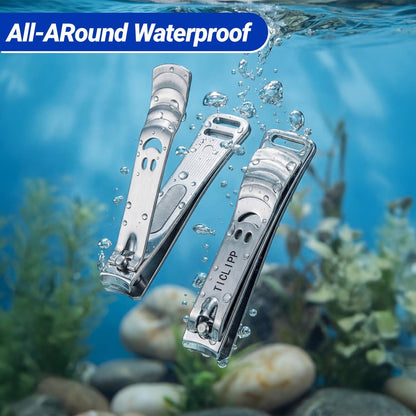 TICLIPP Ultra Sharp Precision Nail Clippers for Fingernails and Toenails – Metallic Metal