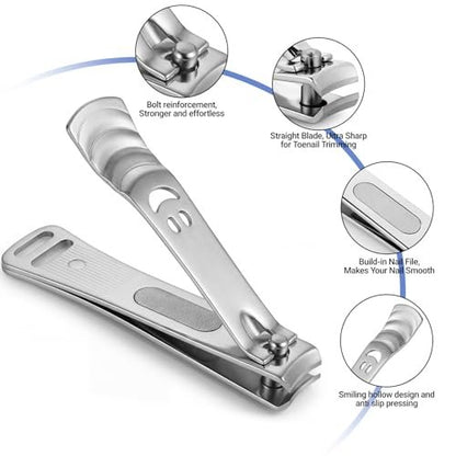 TICLIPP Ultra Sharp Precision Nail Clippers for Fingernails and Toenails – Metallic Metal