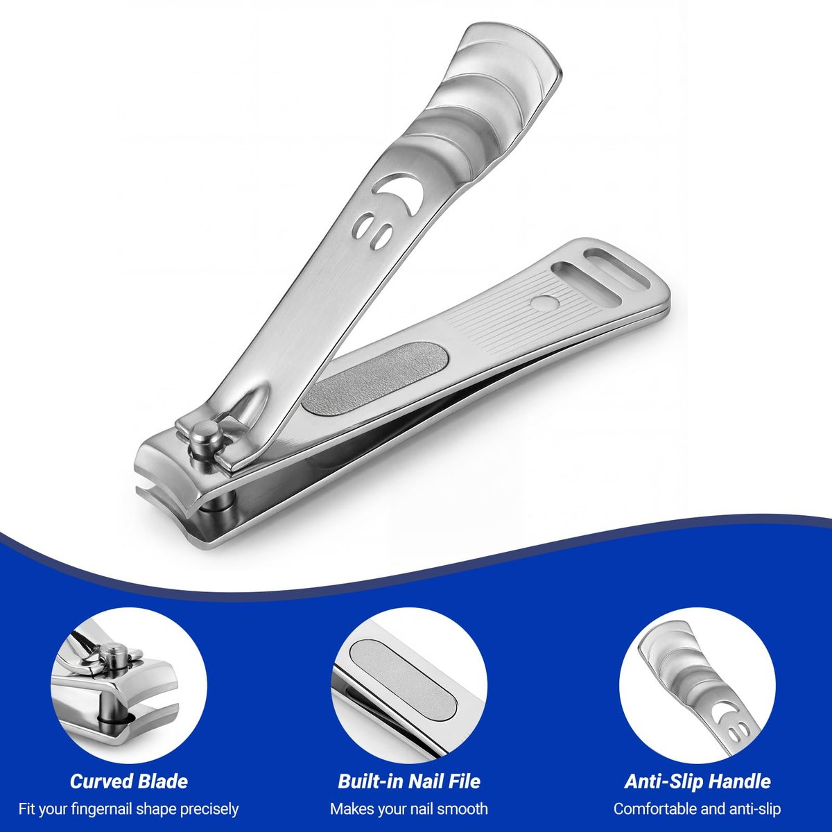TICLIPP Ultra Sharp Precision Nail Clippers for Fingernails and Toenails – Metallic Metal - görsel 7