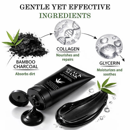 Shaeva Blackhead Remover Mask - Charcoal Peel Off Face Mask with Brush & Tools, Deep Cleansing Pores, 100g Avelisse