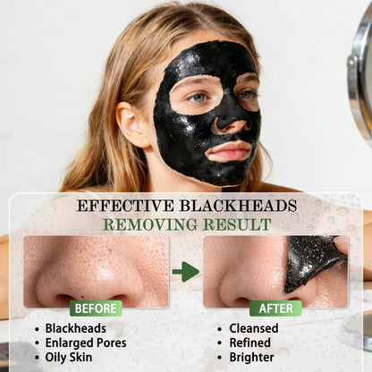 Shaeva Blackhead Remover Mask - Charcoal Peel Off Face Mask with Brush & Tools, Deep Cleansing Pores, 100g Avelisse