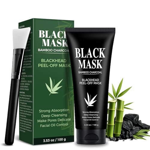 Shaeva Blackhead Remover Mask - Charcoal Peel Off Face Mask with Brush & Tools, Deep Cleansing Pores, 100g Avelisse