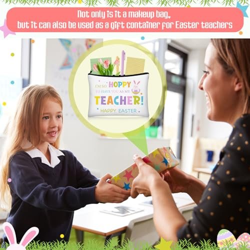 Tallew 8-Pack Easter Teacher Appreciation Gifts Bulk - Bunny Eggs Cosmetic Makeup Bags for Women, Birthday, and Holiday Giving - görsel 8