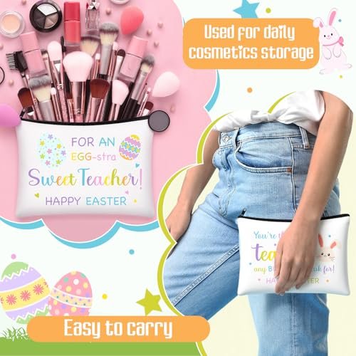 Tallew 8-Pack Easter Teacher Appreciation Gifts Bulk - Bunny Eggs Cosmetic Makeup Bags for Women, Birthday, and Holiday Giving - görsel 12