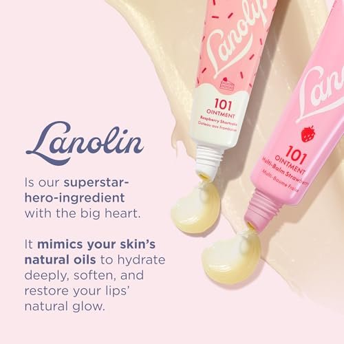 Lanolips 101 Delicious Berry Delicious Gift Set - Limited Edition Strawberry & Raspberry Shortcake Lip Balm Duo Avelisse