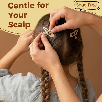 50Pcs Snap Hair Clips for Women Girls, 2 Inch Metal Hair Barrettes in 5 Natural Colors, Non Slip Hair Pins with Storage Box (Glossy & Matte Mixed) Avelisse