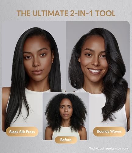 Terviiix Extra Long Hair Straightener for Fast Styling on Thick Hair, Silk Press Flat Iron for Black Women Natural Hair - 1.75" Wide Plate - Ionic Ceramic Infused with Argan Oil & Keratin, Max 455°F Avelisse
