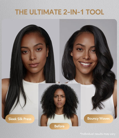 Terviiix Extra Long Hair Straightener for Fast Styling on Thick Hair, Silk Press Flat Iron for Black Women Natural Hair - 1.75" Wide Plate - Ionic Ceramic Infused with Argan Oil & Keratin, Max 455°F Avelisse