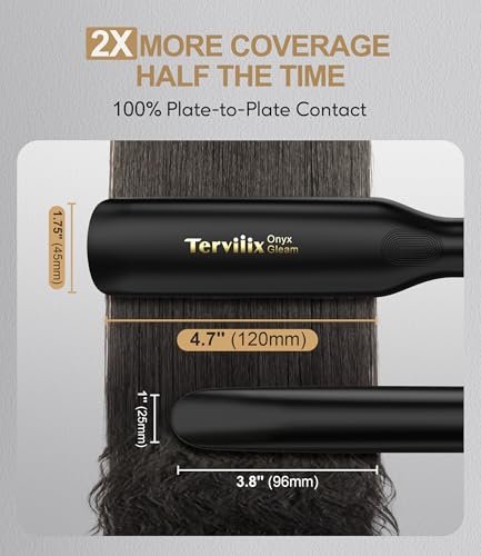 Terviiix Extra Long Hair Straightener for Fast Styling on Thick Hair, Silk Press Flat Iron for Black Women Natural Hair - 1.75" Wide Plate - Ionic Ceramic Infused with Argan Oil & Keratin, Max 455°F Avelisse