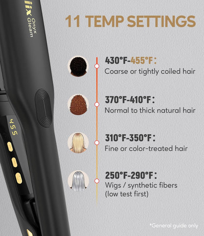 Terviiix Extra Long Hair Straightener for Fast Styling on Thick Hair, Silk Press Flat Iron for Black Women Natural Hair - 1.75" Wide Plate - Ionic Ceramic Infused with Argan Oil & Keratin, Max 455°F Avelisse