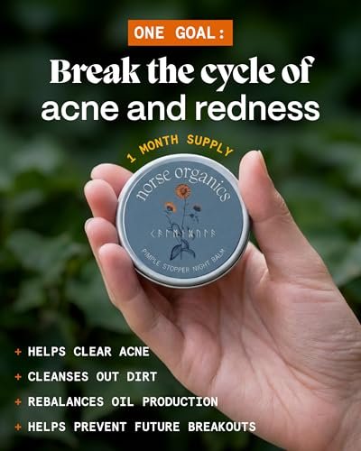 Norse Organics Pimple Stopper Night Balm – Acne Spot Treatment with Natural Bioactive Ingredients, Soothes Redness, Dermatologist Approved, 1 oz Avelisse
