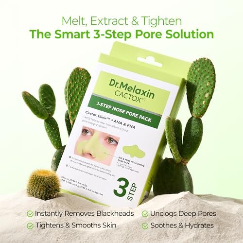 Dr.Melaxin CACTOX 3-Step Nose Mask Pack with AHA & PHA for Sebum Softening, Pore Tightening & Skin Repair - 3 Count - görsel 4