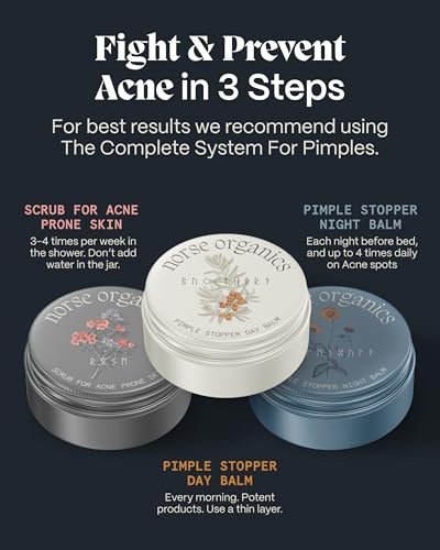 Norse Organics Pimple Stopper Day Balm – 6-in-1 Daytime Acne Treatment with Arctic Herbs & Beeswax, 1 oz Avelisse