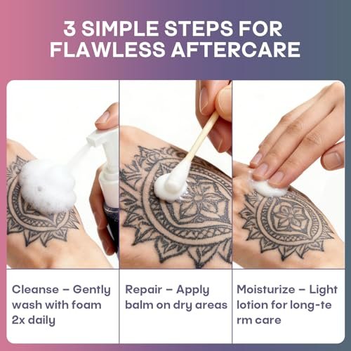 POSEIDON Tattoo Aftercare Kit - 3-in-1 Set with Refreshing Citrus Scent for Quick Healing & Color Protection (Tattoo Soap, Balm, Lotion) Avelisse