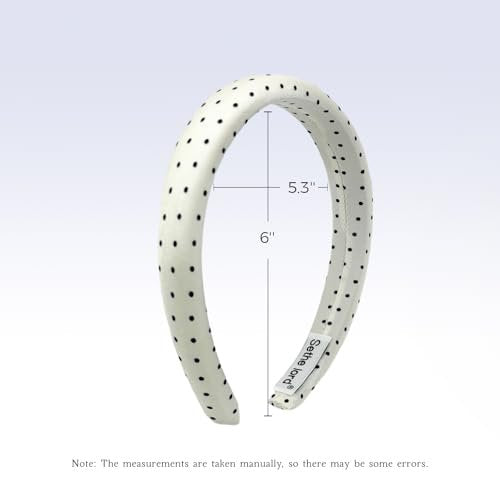 Sethe lord Satin Headbands for Women & Girls - Polka Dot, No-Slip, Comfortable & Soft - Black and White, 2 Pack - görsel 12