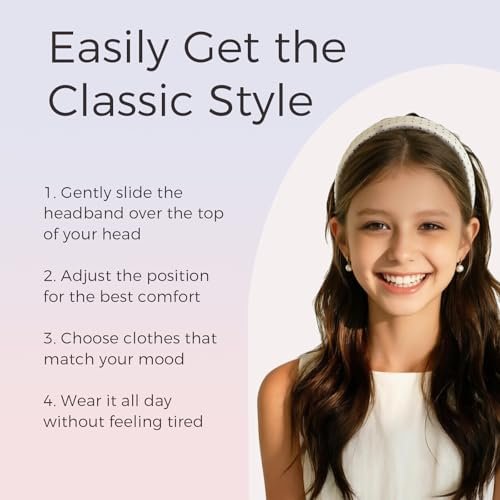 Sethe lord Satin Headbands for Women & Girls - Polka Dot, No-Slip, Comfortable & Soft - Black and White, 2 Pack - görsel 10
