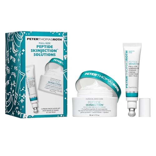 Peter Thomas Roth Full-Size Peptide Skinjection™ Solutions 2-Piece Face & Eye Kit – Anti-Aging Peptide Skincare Set with Under-Eye Cream and Moisturizer Avelisse