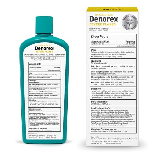 Denorex Advanced Relief Severe Flakes Anti-Dandruff 2-in-1 Shampoo & Conditioner – 2% Pyrithione Zinc for Severe Dandruff & Scalp Relief, 10 fl oz Avelisse