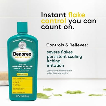 Denorex Advanced Relief Severe Flakes Anti-Dandruff 2-in-1 Shampoo & Conditioner – 2% Pyrithione Zinc for Severe Dandruff & Scalp Relief, 10 fl oz Avelisse