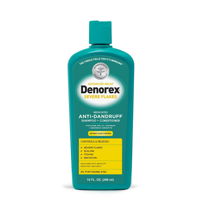 Denorex Advanced Relief Severe Flakes Anti-Dandruff 2-in-1 Shampoo & Conditioner – 2% Pyrithione Zinc for Severe Dandruff & Scalp Relief, 10 fl oz Avelisse