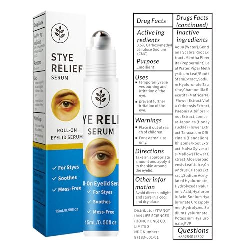 Stye Eye Treatment Serum - Stye Relief & Chalazion Drops for Swollen Eyelids, Blepharitis Care, Redness Relief, 0.5 Fl Oz Avelisse