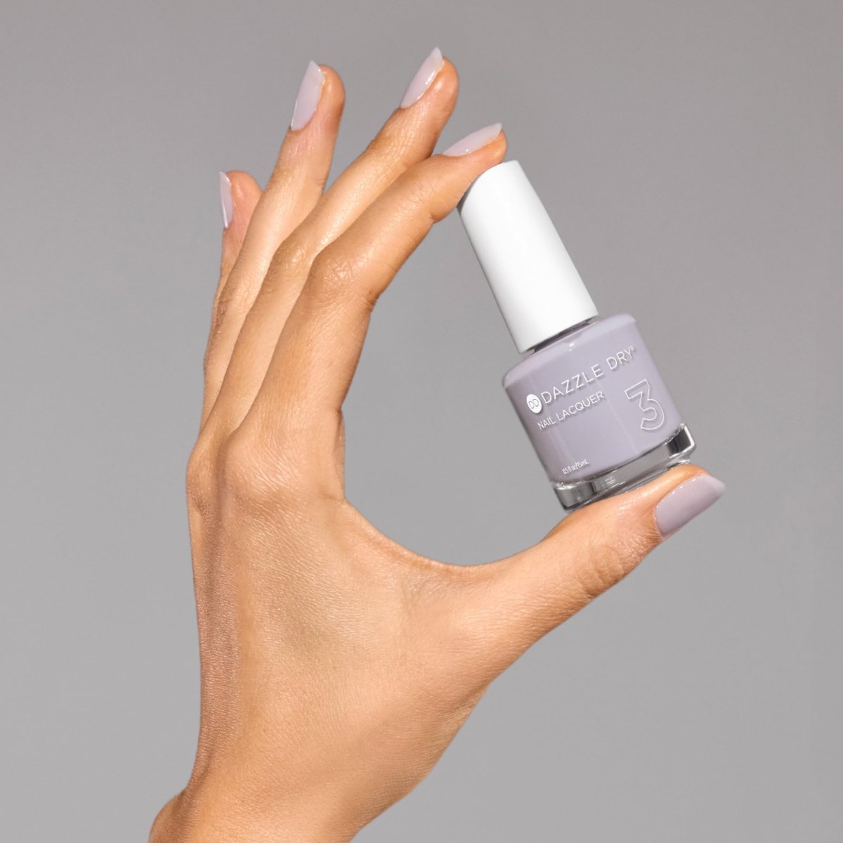 Dazzle Dry Nail Lacquer (Step 3) - Fresh Start - Milky Lavender Gray Semi-Sheer Cream (0.5 fl oz) Avelisse