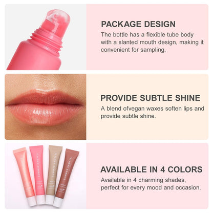 Samfeel 4-Pack Tinted Lip Butter Balm Gift Set - Pink Sugar, Birthday Cake, Vanilla & Beige - Vegan & Conditioning Lip Balm for Moisture, Shine & Hydration (15g each) Avelisse
