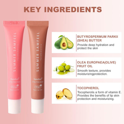 Samfeel 4-Pack Tinted Lip Butter Balm Gift Set - Pink Sugar, Birthday Cake, Vanilla & Beige - Vegan & Conditioning Lip Balm for Moisture, Shine & Hydration (15g each) Avelisse
