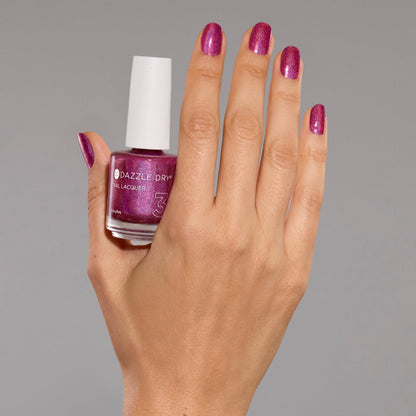 Dazzle Dry Nail Lacquer (Step 3) - Beauty Sleep - Holographic Dark Fuchsia Nail Polish, Full Coverage, 0.5 fl oz Avelisse