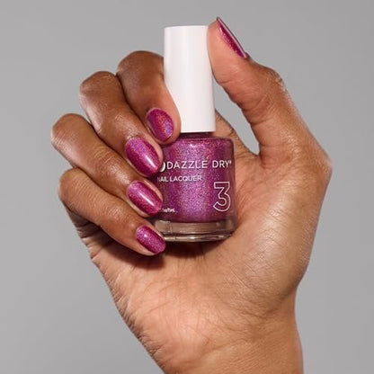 Dazzle Dry Nail Lacquer (Step 3) - Beauty Sleep - Holographic Dark Fuchsia Nail Polish, Full Coverage, 0.5 fl oz Avelisse