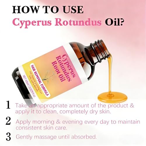 Bigyuan Cyperus Rotundus Oil - Natural Hair Removal Formula & Hair Inhibition Care for Silky Smooth Skin, 60ml/2 fl.oz Avelisse