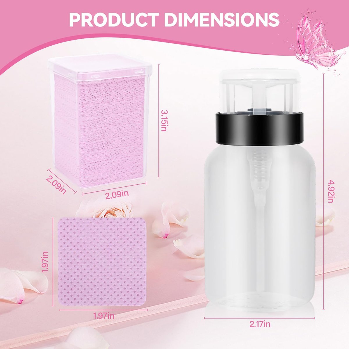 ShanySheny 600PCS Lint Free Nail Wipes with Dispenser & Empty Pump Bottle – Nail Polish Remover Wipes for Acetone & Lash Glue Cleaning - görsel 13