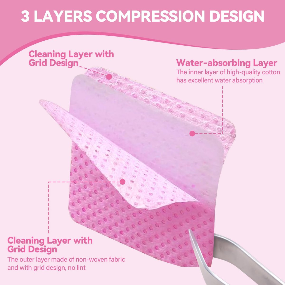 ShanySheny 600PCS Lint Free Nail Wipes with Dispenser & Empty Pump Bottle – Nail Polish Remover Wipes for Acetone & Lash Glue Cleaning - görsel 3