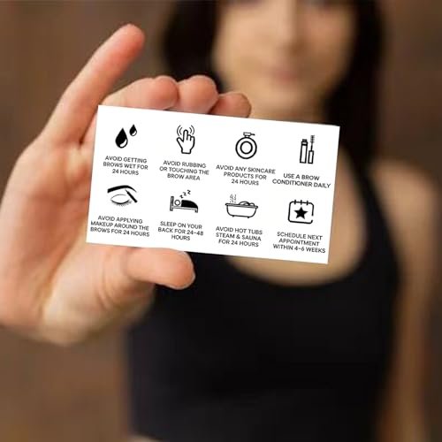 100 Pack Brow Lamination Aftercare Cards – Business Card Size Instructions for Eyebrow Lamination Aftercare - görsel 11