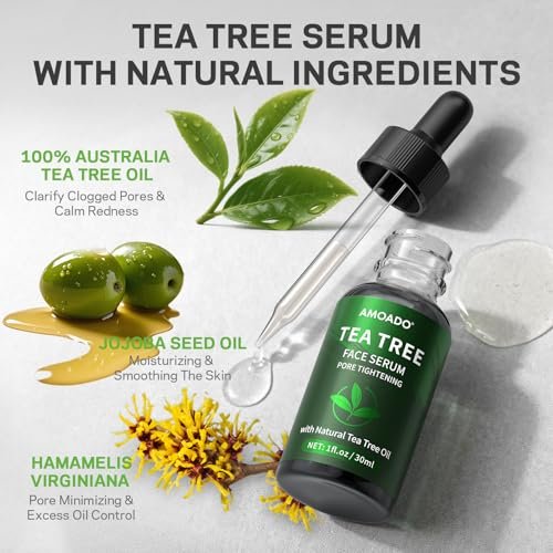 AMOADO Blackhead Remover Peel Off Face Mask & Tea Tree Oil Serum Duo - Deep Cleansing Charcoal Mask for Pore Tightening - görsel 16