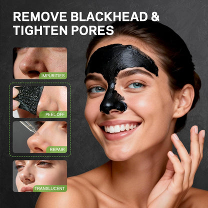 AMOADO Blackhead Remover Peel Off Face Mask & Tea Tree Oil Serum Duo - Deep Cleansing Charcoal Mask for Pore Tightening