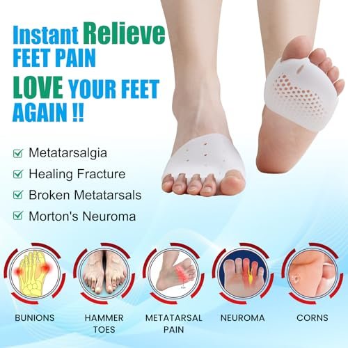 TASZOOS Toe Separators & Metatarsal Pads for Women & Men - 4 PCS Gel Toe Spacers for Pain Relief, Metatarsalgia, Morton's Neuroma, Comfort for Walking, Running, Standing Avelisse