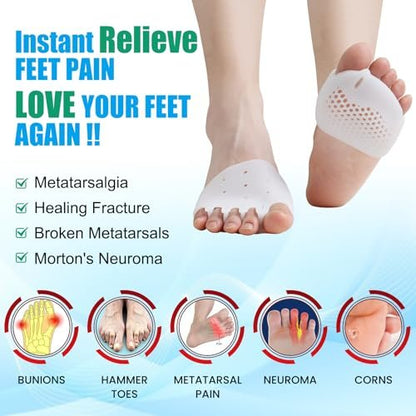 TASZOOS Toe Separators & Metatarsal Pads for Women & Men - 4 PCS Gel Toe Spacers for Pain Relief, Metatarsalgia, Morton's Neuroma, Comfort for Walking, Running, Standing Avelisse