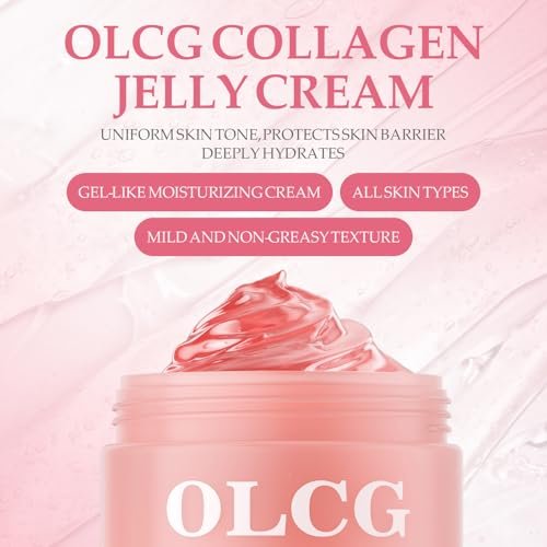 OLCG Collagen Jelly Cream – Gel-Textured Moisturizer with Hydrolyzed Collagen & Sodium Hyaluronate for Radiant, Plump Skin – Daily Use Face Cream, 3.72 Fl Oz Avelisse